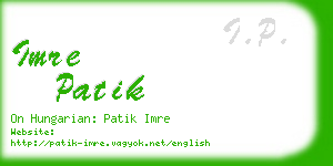 imre patik business card